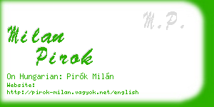milan pirok business card
